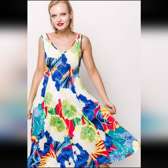 Floral Multicolor Sleeveless Dress - Picture 1 of 1